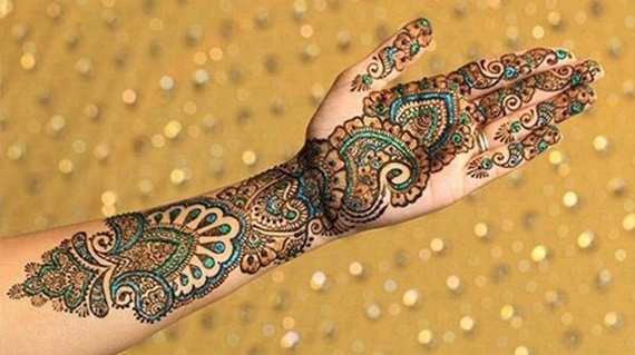 Multi-colored-mehendi-design