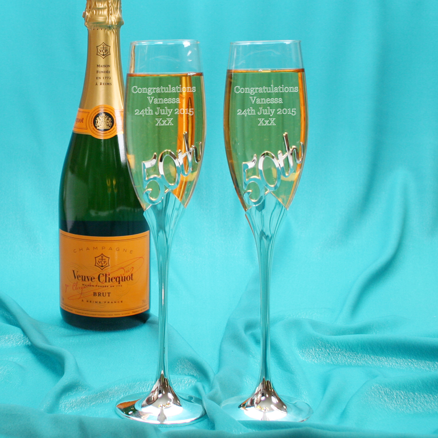 wedding anniversary champagne glasses