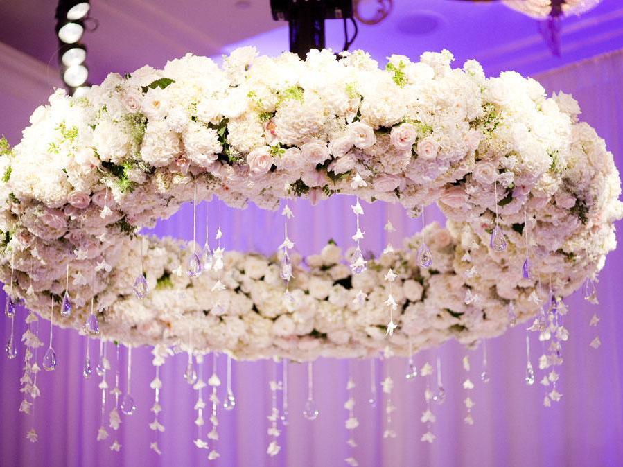 floral white rose chandelier