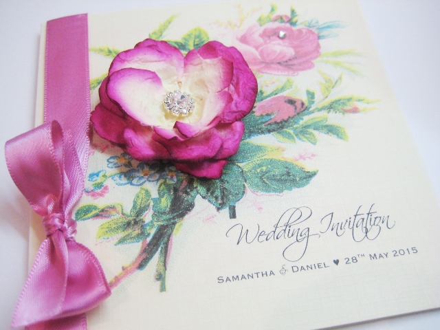 rose invitation card wedding prop