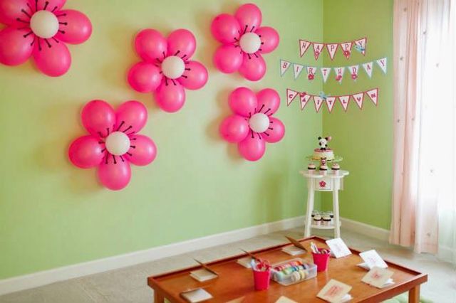 flower-balloon-decor-birthday decor ideas