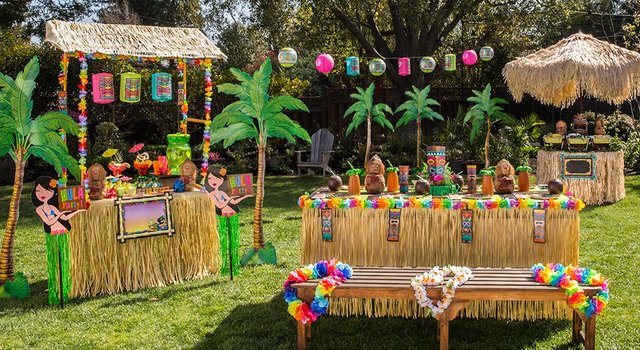 tropical decor- cocktail party theme ideas