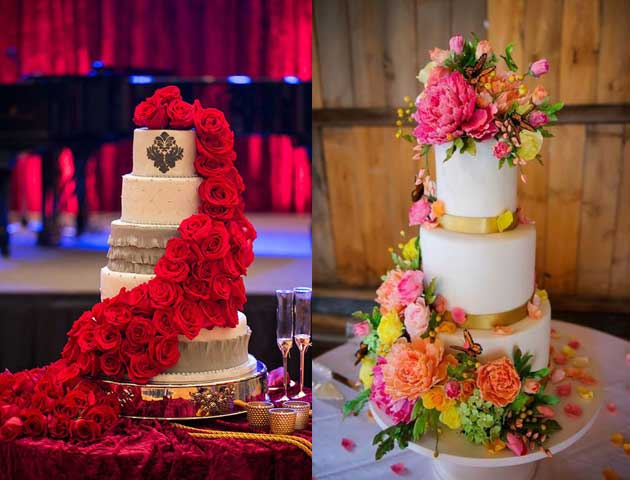 Flower Power, reception cake, engagement cake ideas, Different Types of Cakes with Pictures, 