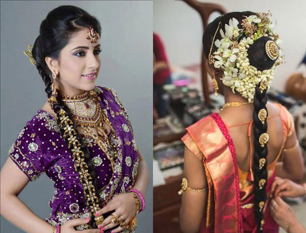 South Indian Bridal Hairstyle with Flowers for Wedding Glamour