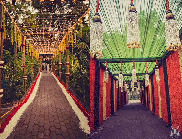 indian wedding entrance walkway decor ideas