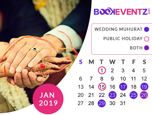 Wedding Dates in January 2019, Marriage Dates in January 2019, marriage dates in 2019, marriage muhurat in 2019, 2019 marriage dates, wedding dates in 2019, hindu calendar 2019