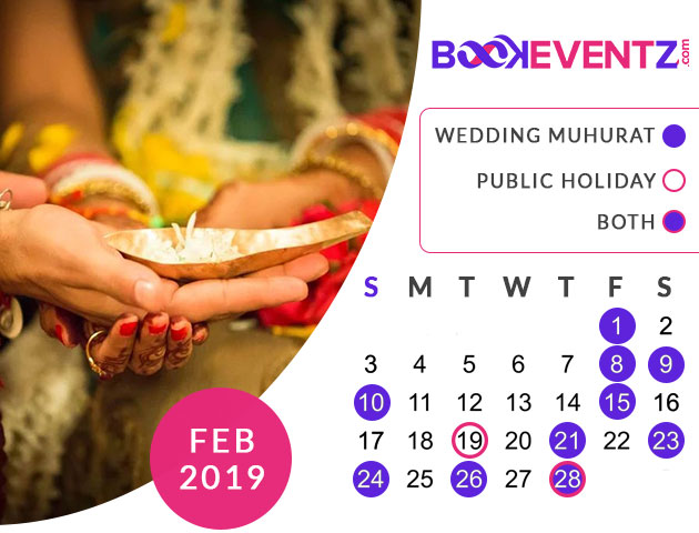 Wedding Dates in February 2019, Marriage Dates in February 2019, marriage dates in 2019, marriage muhurat in 2019, 2019 marriage dates, wedding dates in 2019, hindu calendar 2019