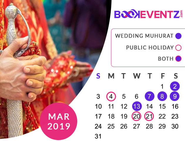 Wedding Dates in March 2019, Marriage Dates in March 2019, marriage dates in 2019, marriage muhurat in 2019, 2019 marriage dates, wedding dates in 2019, hindu calendar 2019