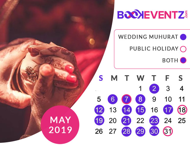 Wedding Dates in May 2019, Marriage Dates in May 2019, marriage dates in 2019, marriage muhurat in 2019, 2019 marriage dates, wedding dates in 2019, hindu calendar 2019