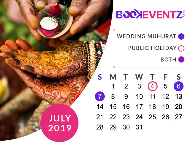 Wedding Dates in July 2019, Marriage Dates in July 2019, marriage dates in 2019, marriage muhurat in 2019, 2019 marriage dates, wedding dates in 2019, hindu calendar 2019