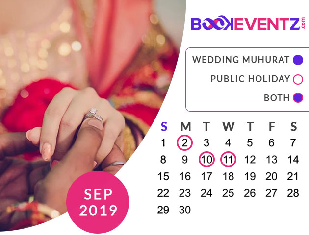 Wedding Dates in September 2019, Marriage Dates in September 2019, Marriage Dates in September 2019