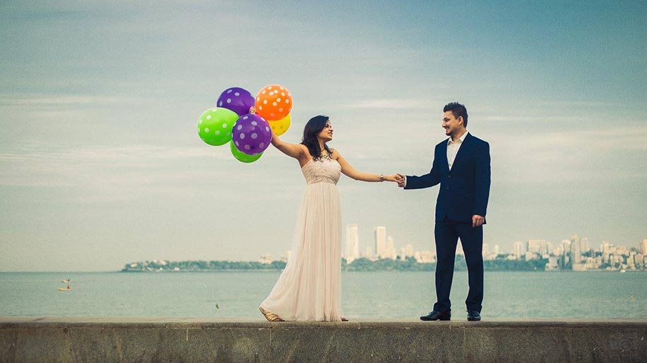 pre wedding photoshoot at Marine Drive