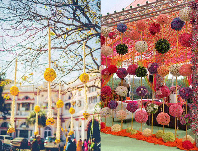 Balls of Flowers - Mehendi Decor