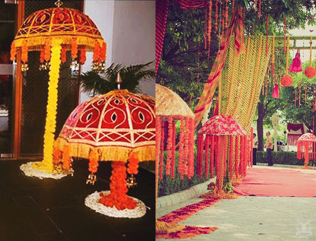 Flower Umbrellas - Mehendi Decor