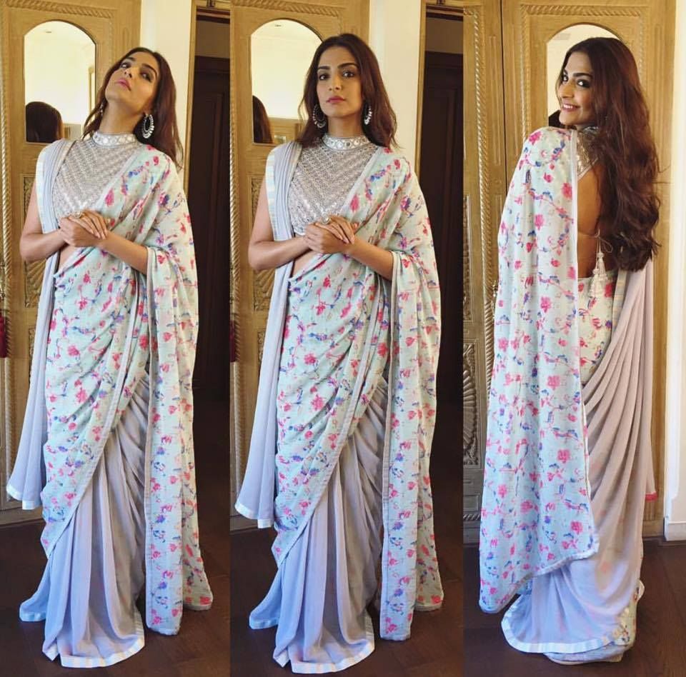 double saree drapes