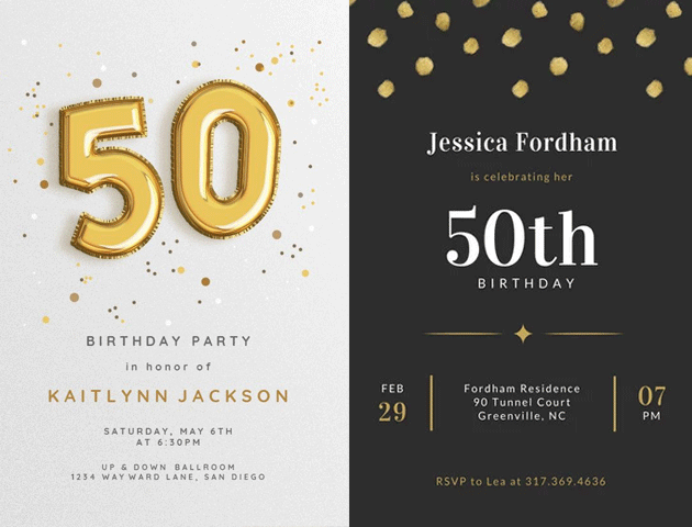 Golden Jubilee Whatsapp Invitation Cards