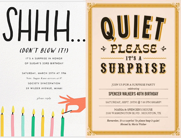 Surprise Party Whatsapp Invitation Cards