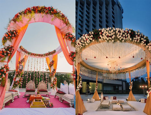 wedding stage decoration, mandap decoration, marriage stage decoration, flower decoration stage, mandap design