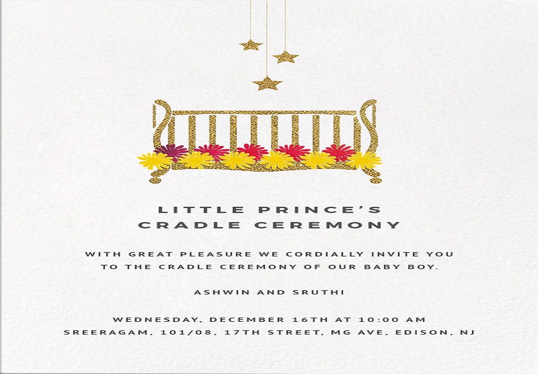 Ceremony in hindi invitation card chhathi Tervi Invitation