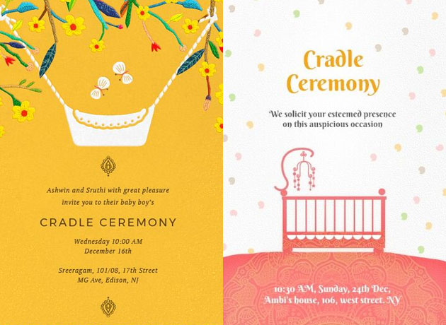 Super Cute Naming Ceremony Invitation Card Templates And