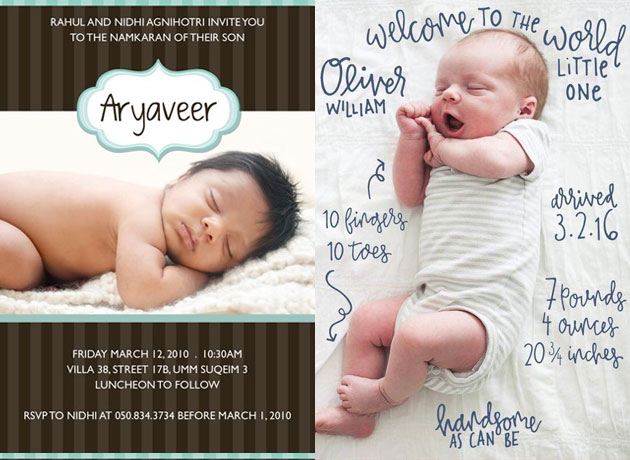 Super Cute Naming Ceremony Invitation Card Templates And