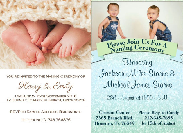 Super Cute Baby Naming Ceremony Invitation Templates and Mes