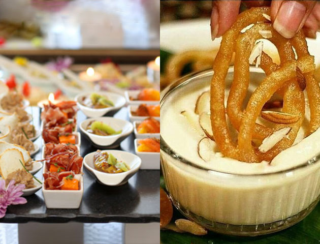 wedding food, wedding catering, wedding menu, wedding menu ideas, wedding food menu, wedding dessert bar, jalebi and rabdi