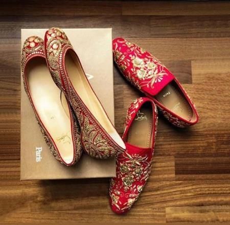 Deepika Padukone's Juttis, Ranvir Singh's Loafers, Deepika wedding shoes, Ranvir wedding shoes, latest bridal jutti, latest bridal shoes, groom's shoes, wedding shoes