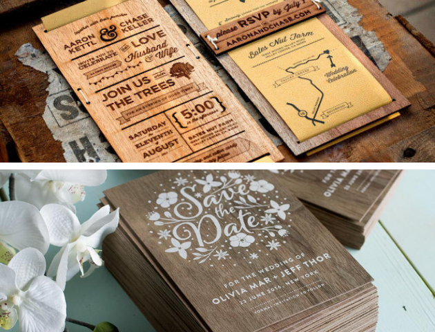 Wooden Wedding Invitations, eco-friendly wedding invitations