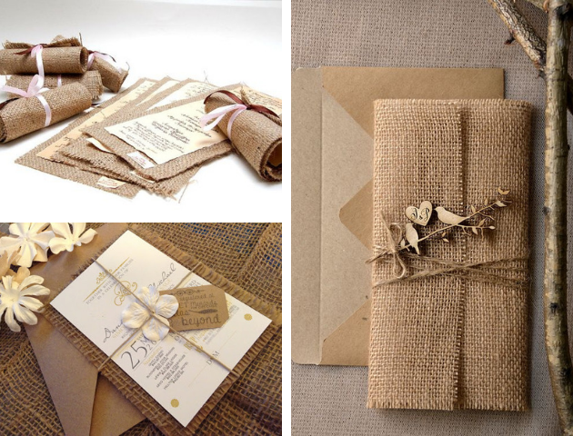 Jute wedding invitations