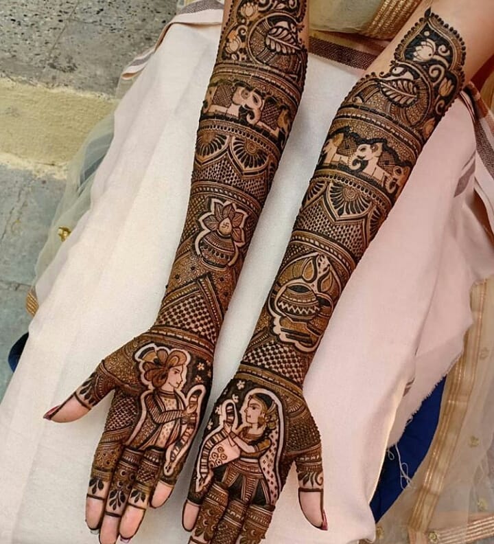 Dulha and Dulhan Mehendi Designs 