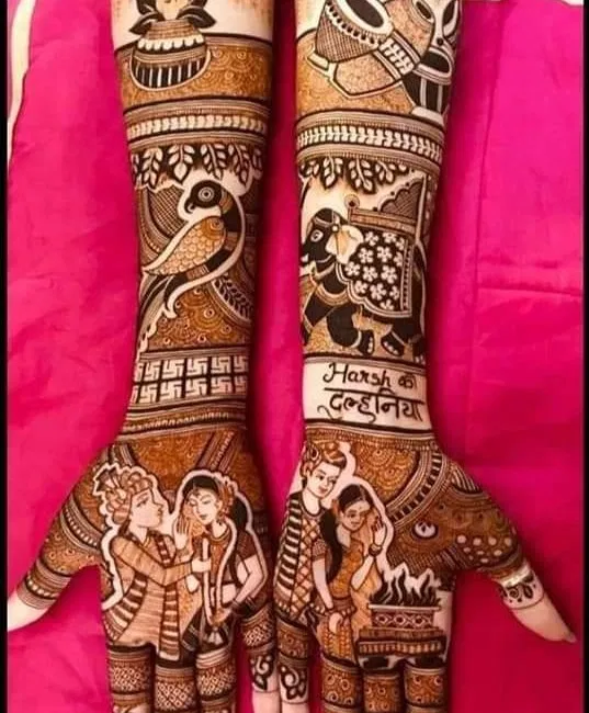 Dulha and Dulhan Mehendi Designs 