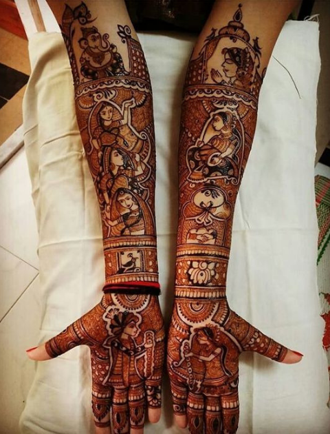 Dulha and Dulhan Mehendi Designs 