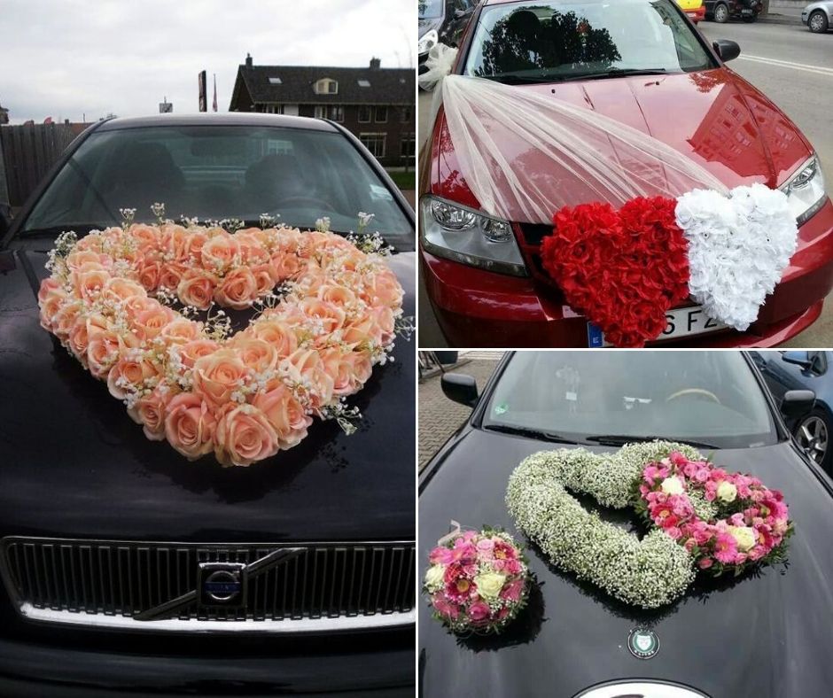 Car Decoration For Wedding  Simple Car Decoration With Flower