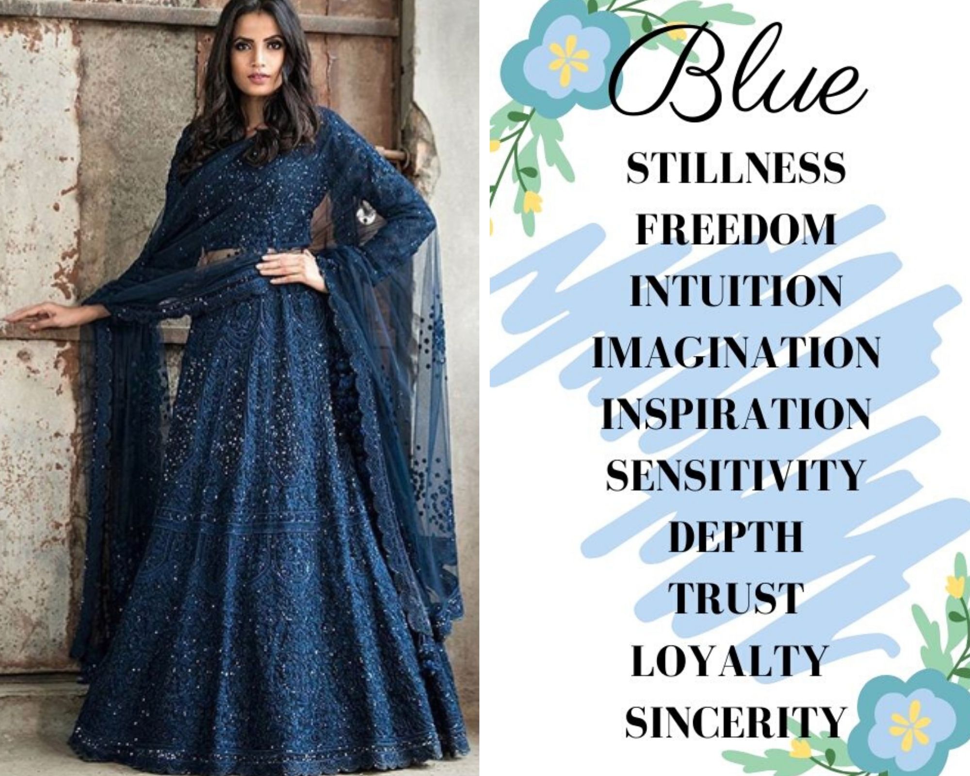 Blue Lehenga Colour