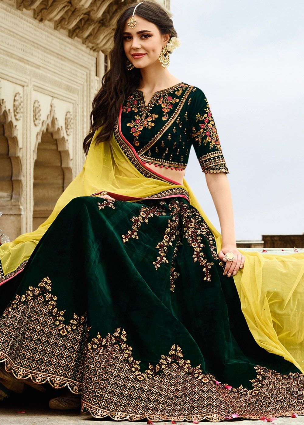 Green Lehenga Colour