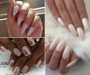 Shiny bridal nail art design idea