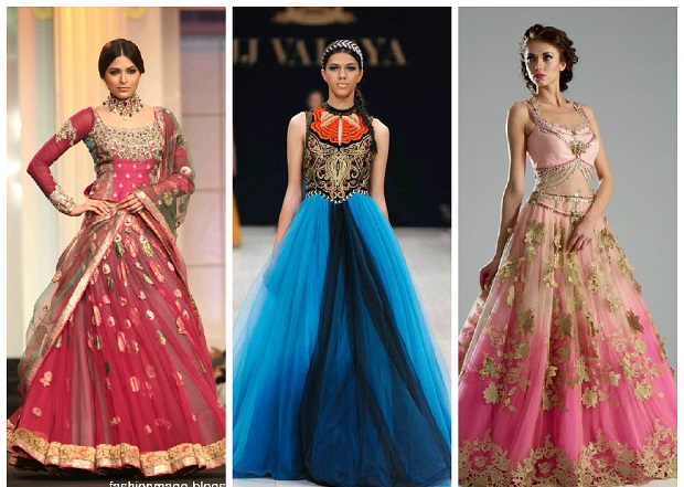 Ball gown lehenga, wedding dress