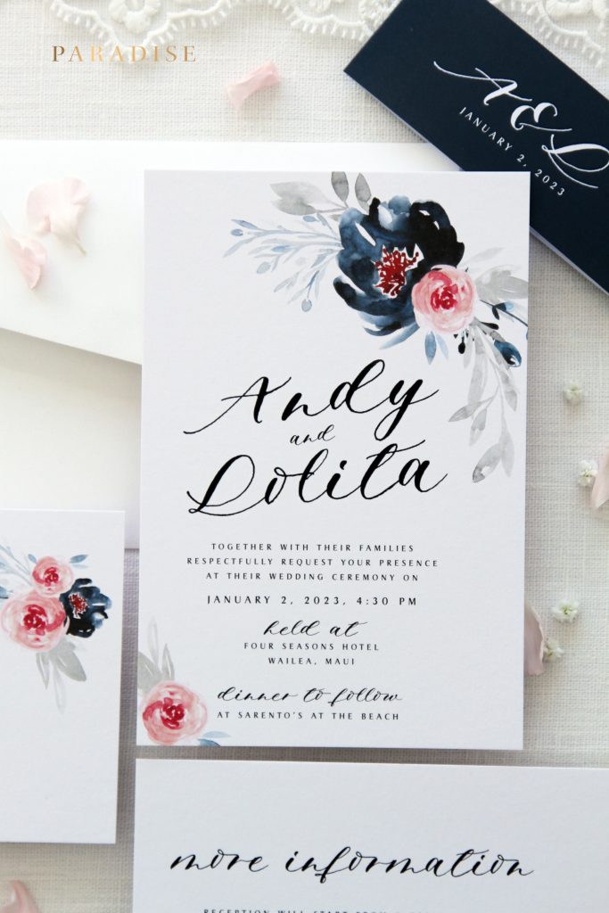 watercolour unique wedding invites