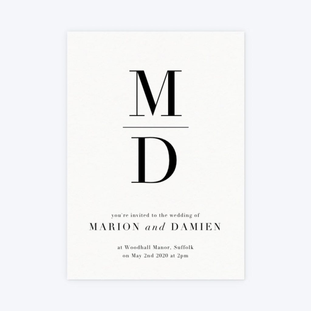 monogram unique wedding invites