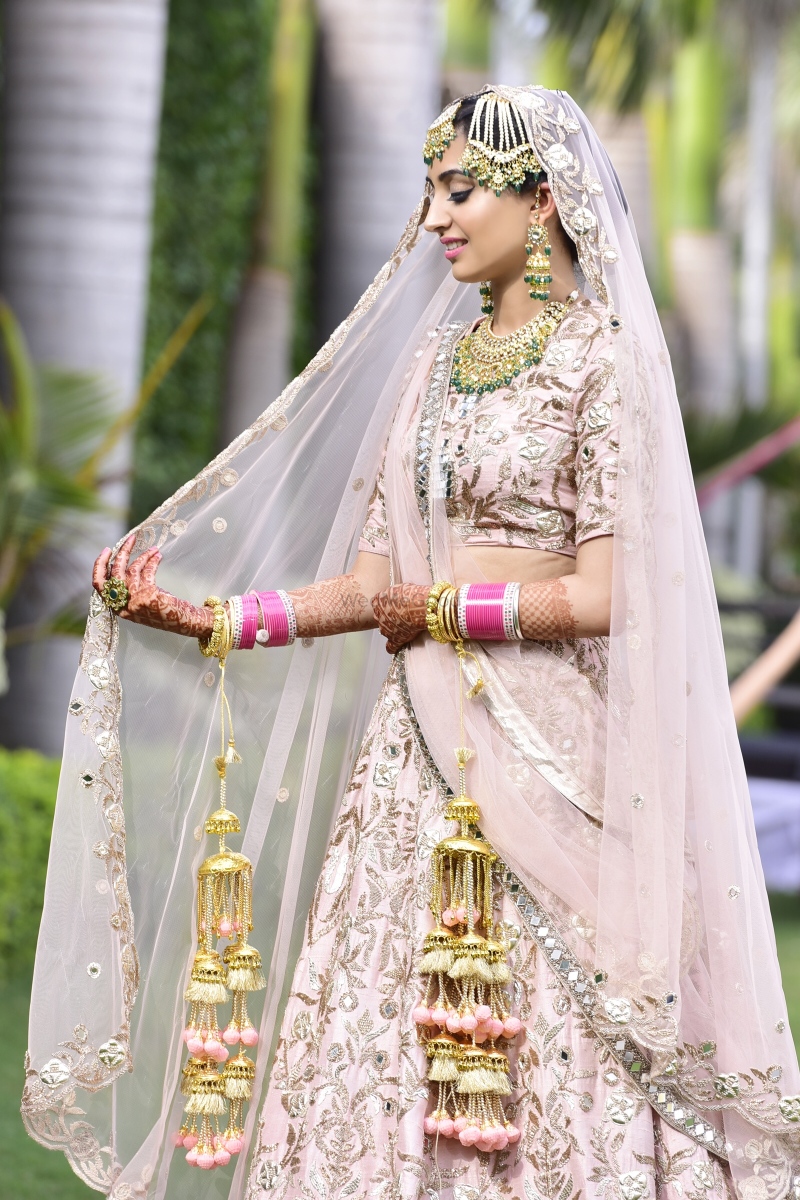 Blush pink wedding dress