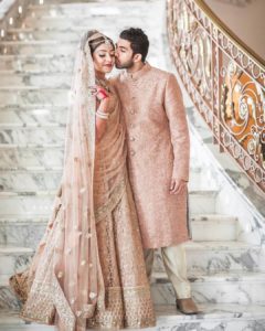 Gold Color Coordinated Couple