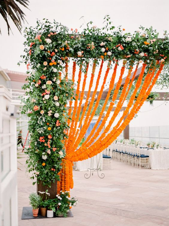 genda phool, genda phool decoration ideas, genda phool decoration, genda phool gate decoration, genda decoration, genda phool wedding decorations, genda flower decoration, door decoration with marigold flowers, marigold flower decoration