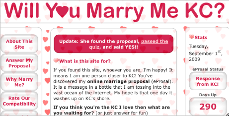 Memorable Proposal Ideas - Interactive website for marriage proposal 