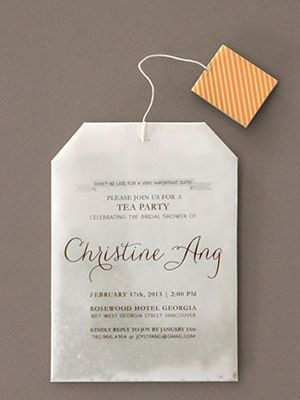 Sending out Invites for a High Tea Party on a Tea Bag