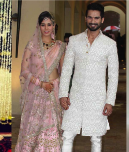 wedding look - Mira Rajput and Shahid Kapoor Wedding Look