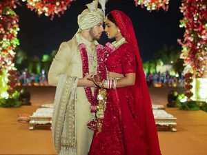 wedding looks, bollywood celebrities inspired wedding looks, wedding look ideas, wedding outfit ideas Priyanka Chopra and Nick Jonas Wedding Look