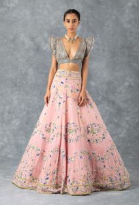 Flamingo Pink Lehenga with Multi Resham Embroidery Manish Malhotra Lehenga