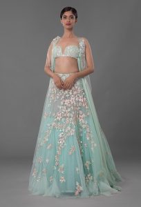 Mint Green Tulle Manish Malhotra Lehenga