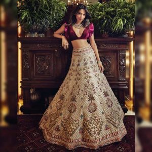 Beige Manish Malhotra Lehenga